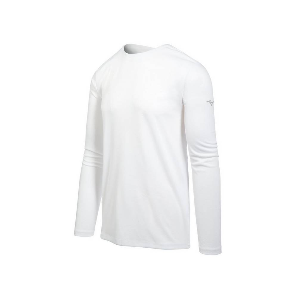 Mens Mizuno Long Sleeve T-Shirts White Philippines (AQUPCR281)